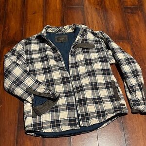 Men's Plaid Jacket - Navy and White